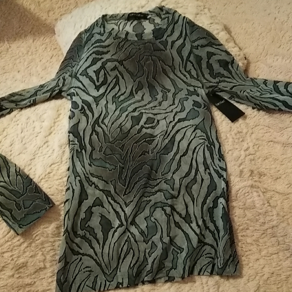 Karen Kane Sheer L/S Crew Neck Top